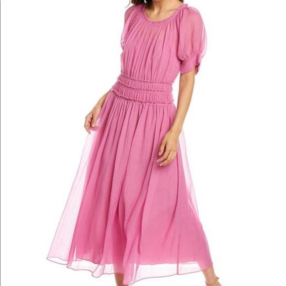 Rebecca Taylor Dresses & Skirts - Rebecca Taylor Fuchsia Midi Dress Silk Blend